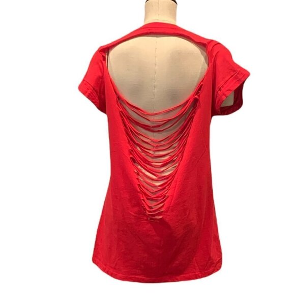 Marvel Comics Sz S/M Four Superheroes Slash Back Graphic Tee Red 199C - Picture 4 of 6